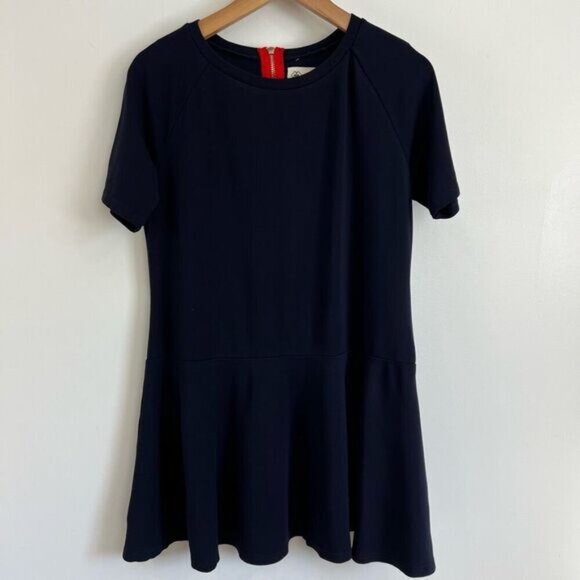 Vintage Onze Montreal Women’s Medium Navy Blue Short Sleeve Mini Dress Zipper - Picture 13 of 13
